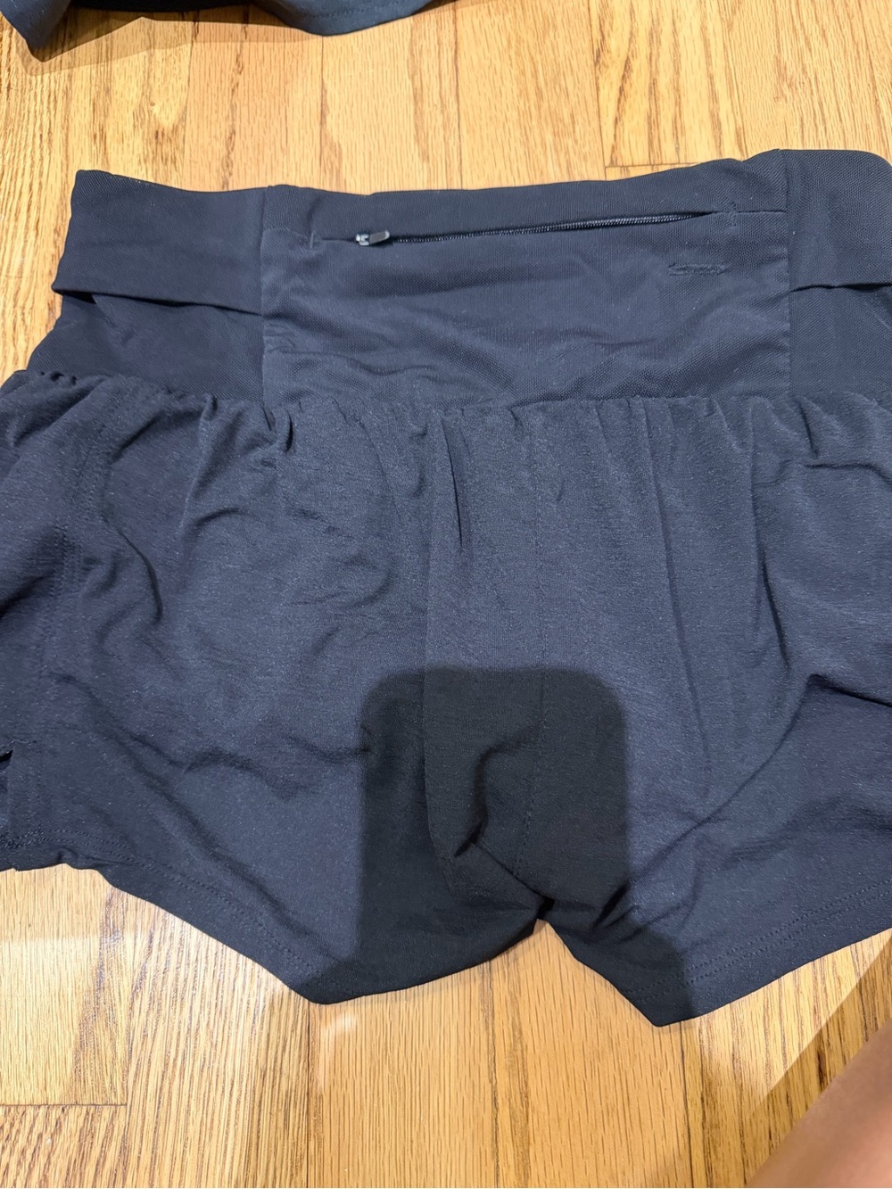 Free People Black Athletic High-Waist Shorts with Back Zip